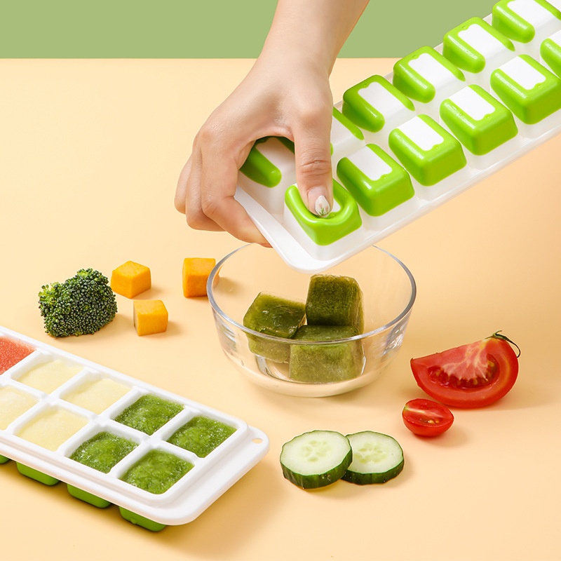 Haixing Ice Making Mold Food Grade Silicone Ice Tray Press Baby Food Box Easy To Demould Ice Cube Film