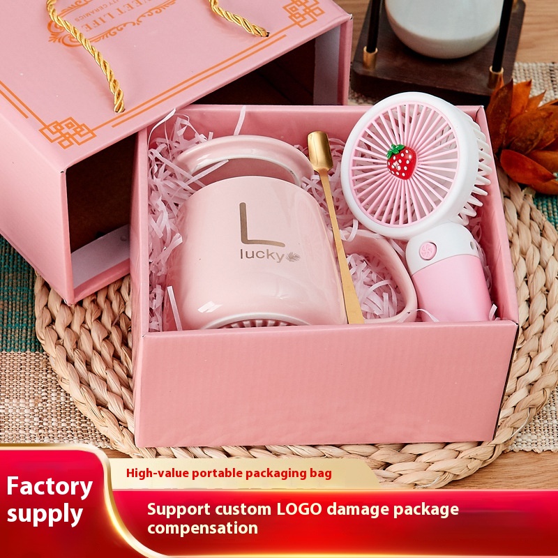 Mid-Autumn Festival Creative Cup Souvenir Set Hand-in-hand Gift Business Gift Opening Event Small Gift Box Teacher's Day