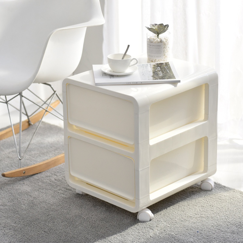 Bedside Drawer Cabinet With Wheels Bedside Cabinet With Cracks Bedside Cabinet Bathroom Living Room Multi-layer Snack Kitchen Storage Plastic Storage Cabinet