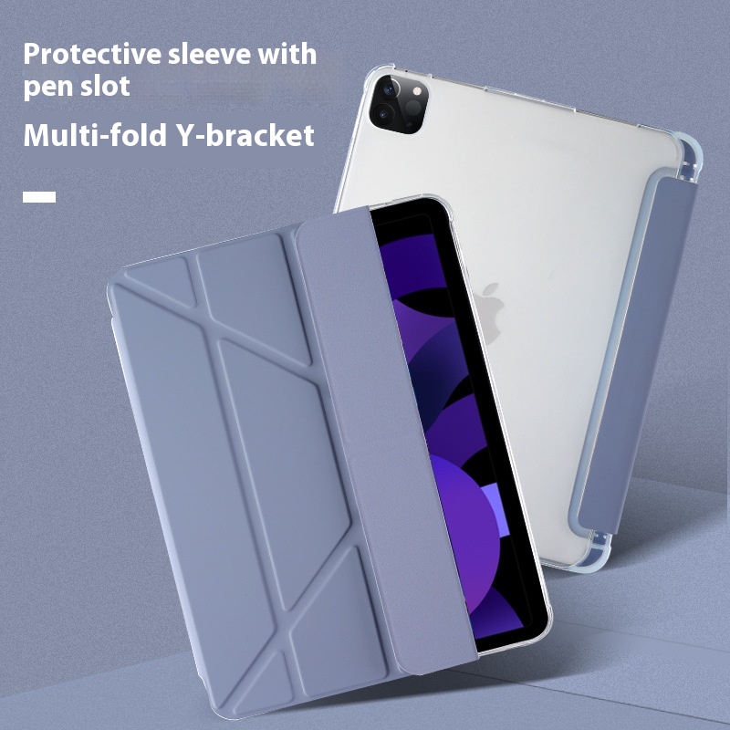 Suitable For IPad11 Deformation10.5 Pen Slot Air4 Tablet10.2 Silicone9.7 Soft Shell Bottom Pro12.9 Protective Cover