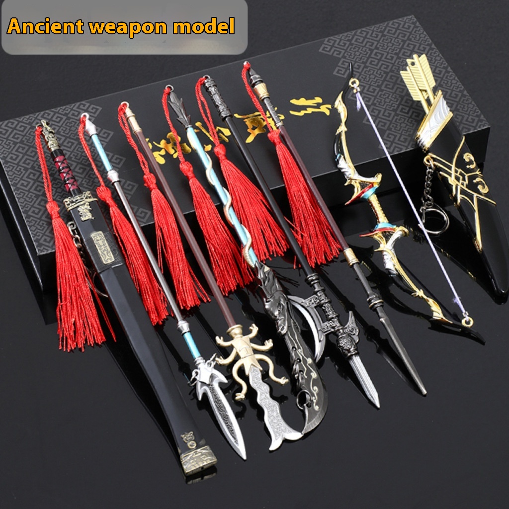 Ancient Weapon Model Three Kingdoms Full Set Of Weapons Eighteen Kinds Of Mini Metal Ornaments Sword Boy Toy Knife