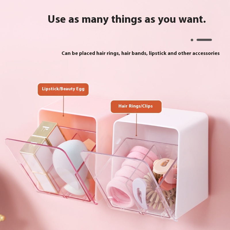 Plastic Wall-mounted Cotton Swab Box Stationery Sundries Compartment Storage Box Cosmetic Cotton Transparent Desktop Storage Box