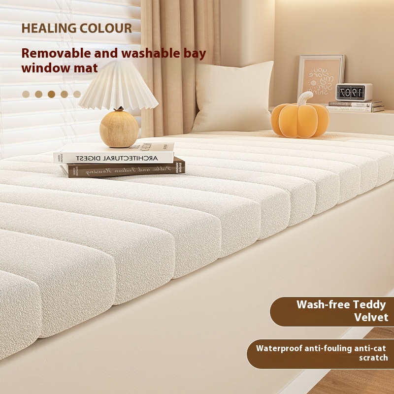 Teddy Velvet Removable And Washable Bay Window Mat Window Sill Mat Universal For All Seasons Balcony Renovation Mat High-end Feel