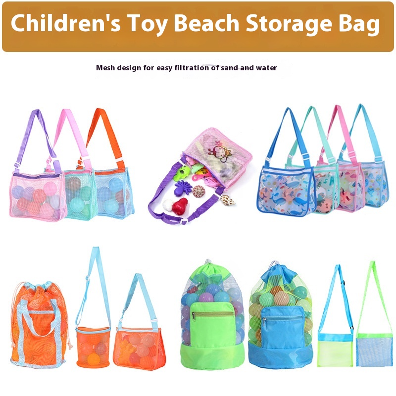 Arrival Outdoor Beach Bag Children's Beach Toy Storage Bag Playing Sand Tool Beach Net Bag Large Capacity Net Bag