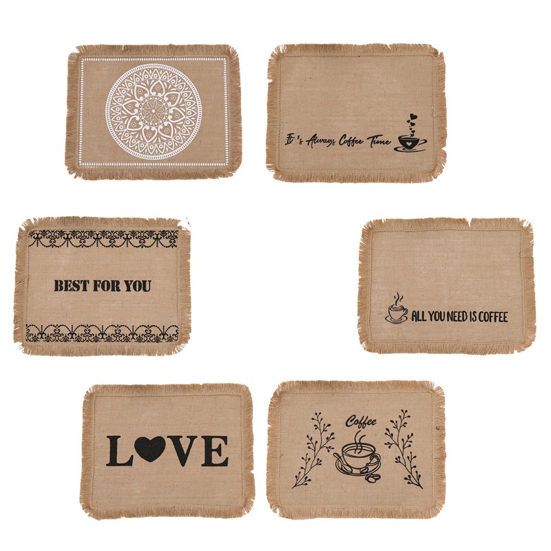 Bohemian Nordic Woven Coasters,Cotton And Linen Tableulation Pads,Home Jute Coasters,1464