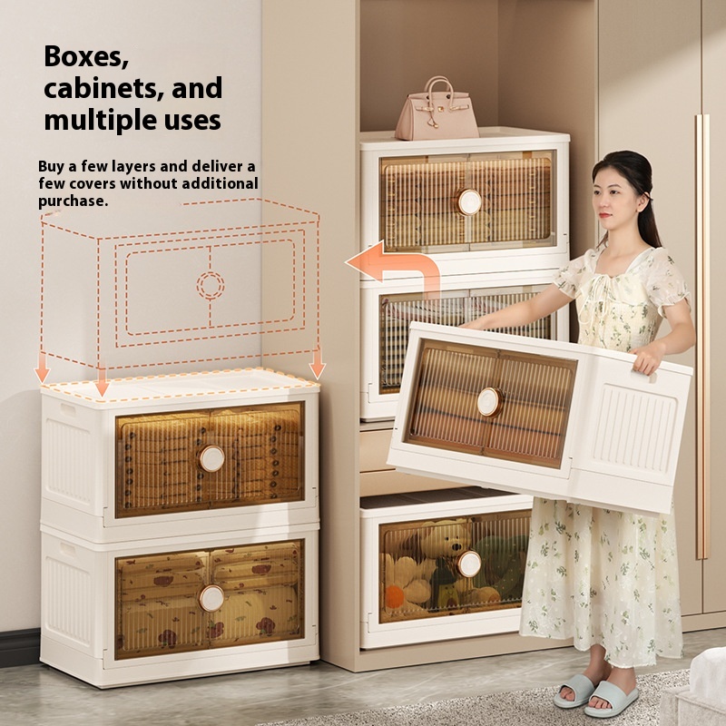 Freetallation Baby Simple Wardrobe Toy Snack Storage Cabinet Bedroom Children's Clothes Foldable Storage Cabinet