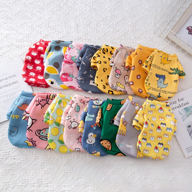 Cartoon Sweatshirt Dog Clothes Comfortable Plush Pet Clothes Puppy Teddy Pet Sweatshirt