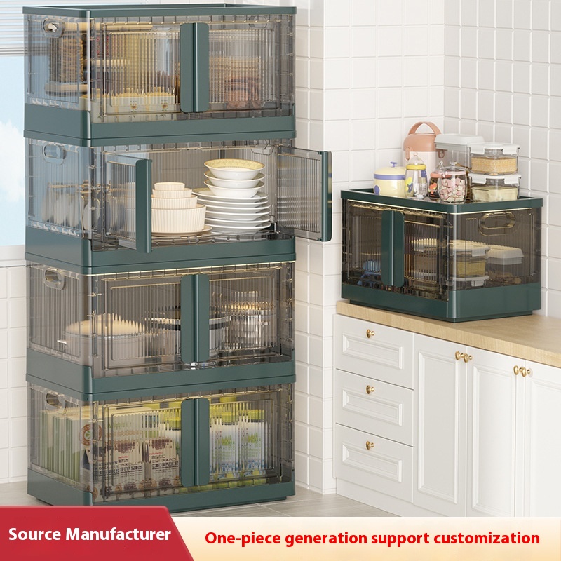 Freetallation Outdoor Storage Cabinet Multi-layer One Piece Batch Kitchen Snack Storage Cabinet Clothes Folding Storage Box