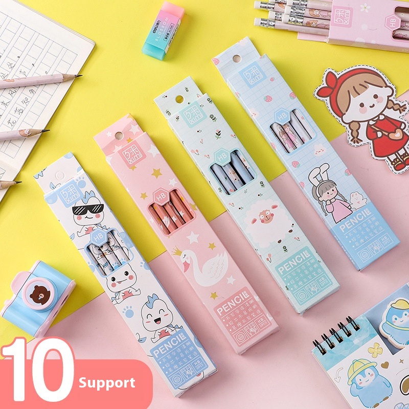 Cartoon Boxed Pencils Children's Kindergarten Cute Small Fresh Writing HBPencils Primary School Students Learning Stationery School