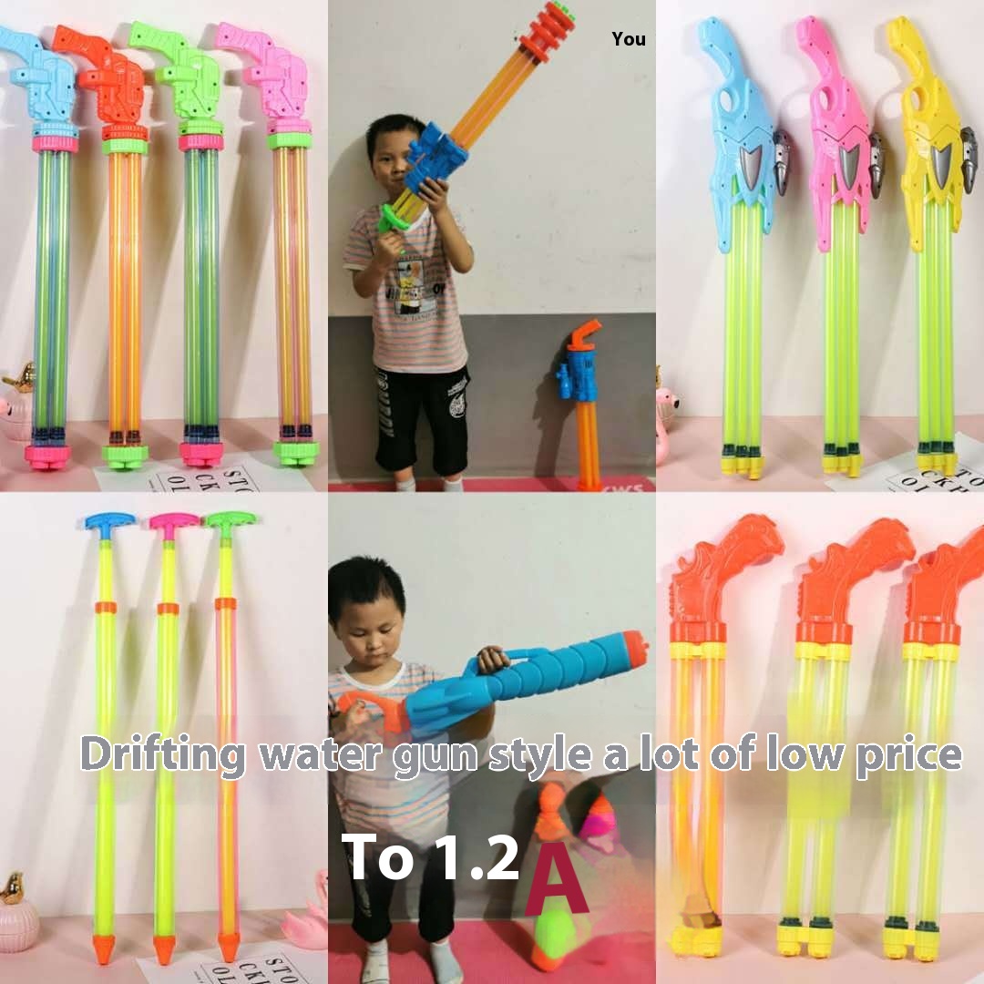 Children's Toy Pull-out Water Gun Stall Beach Water Play Rafting Cartoon Water Gun Large Transparent Water Pump
