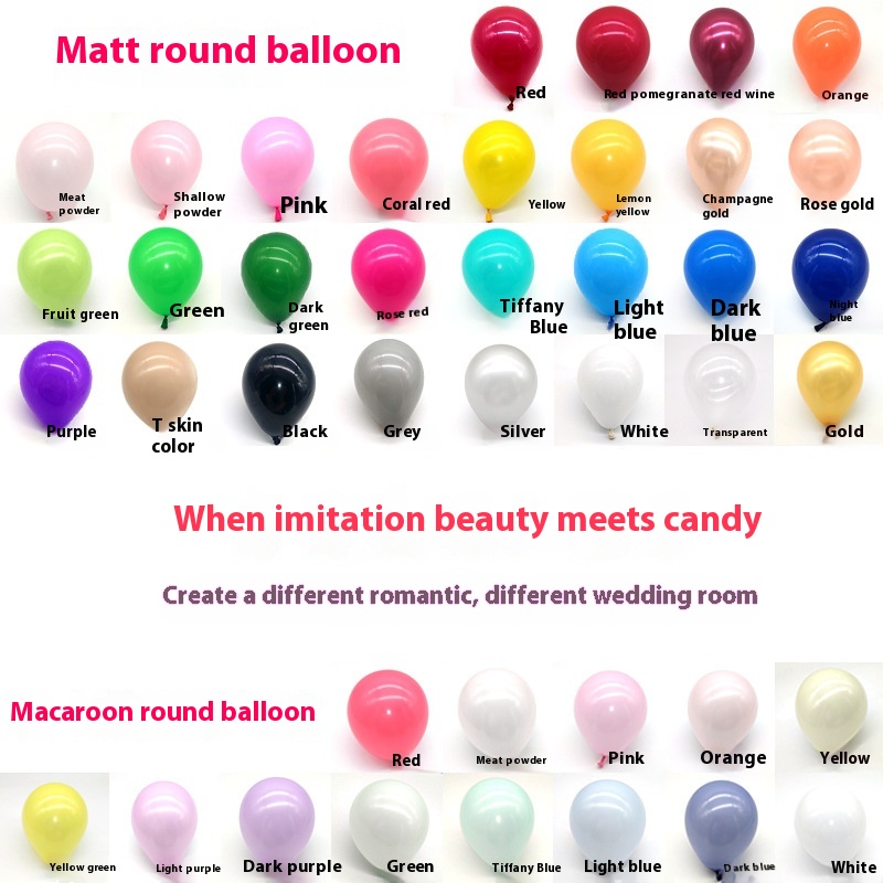 5 Inch Macaron Balloon Transparent Wedding Room Decoration Balloon Wedding Decoration Birthday Arrangement Set Custom