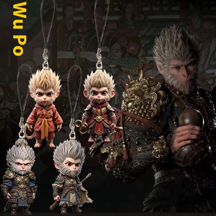 Black Myth Wukong Peripheral Acrylic Mobile Phone Lanyard Mobile Phone Chain Student Bag Pendant Keychain