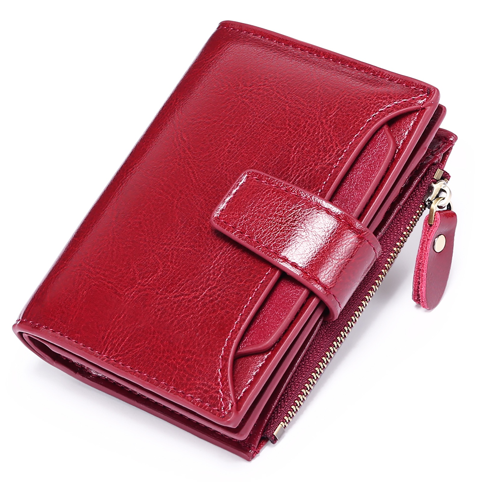 Genuine Leather Women's Wallet Female Short Student Korean Version Multi-function Coin Purse Driver's License Wallet Female