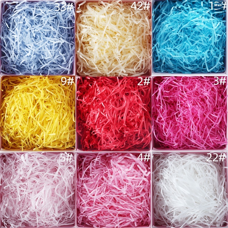SRaffia Shredded Paper Wedding Candy Box Packaging Filler Various Color Pleated Paper1kg