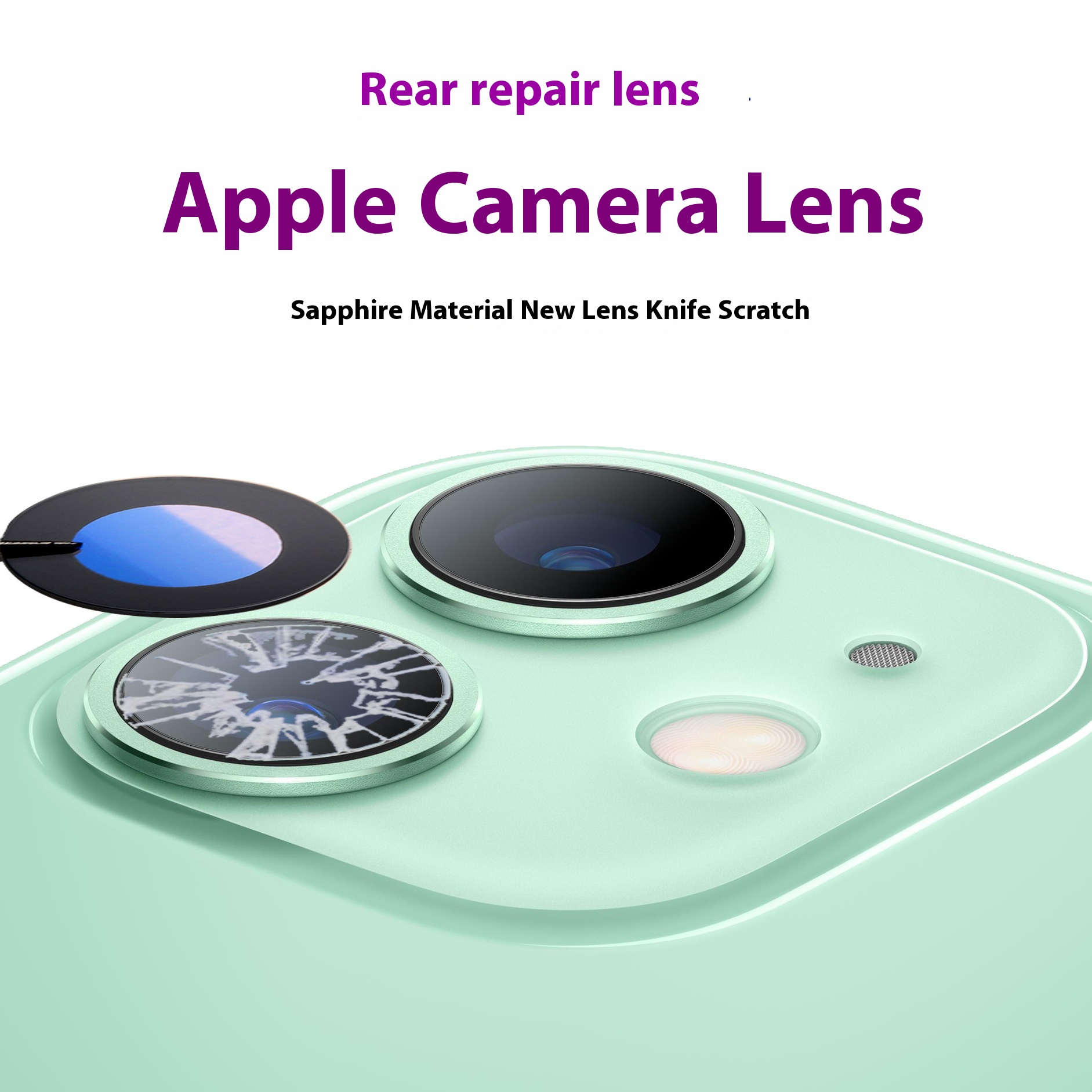 Rear Image Frame Protective Lens Back Cover Mirror Glass With Double-sided Tape Suitable For Apple IPhone Mobile Phone Repair