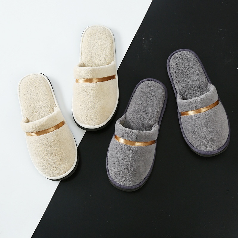 [Coral Fleece Slippers]Star Hotel Slippers Thickened Home B&BWashable Non-Disposable Slippers