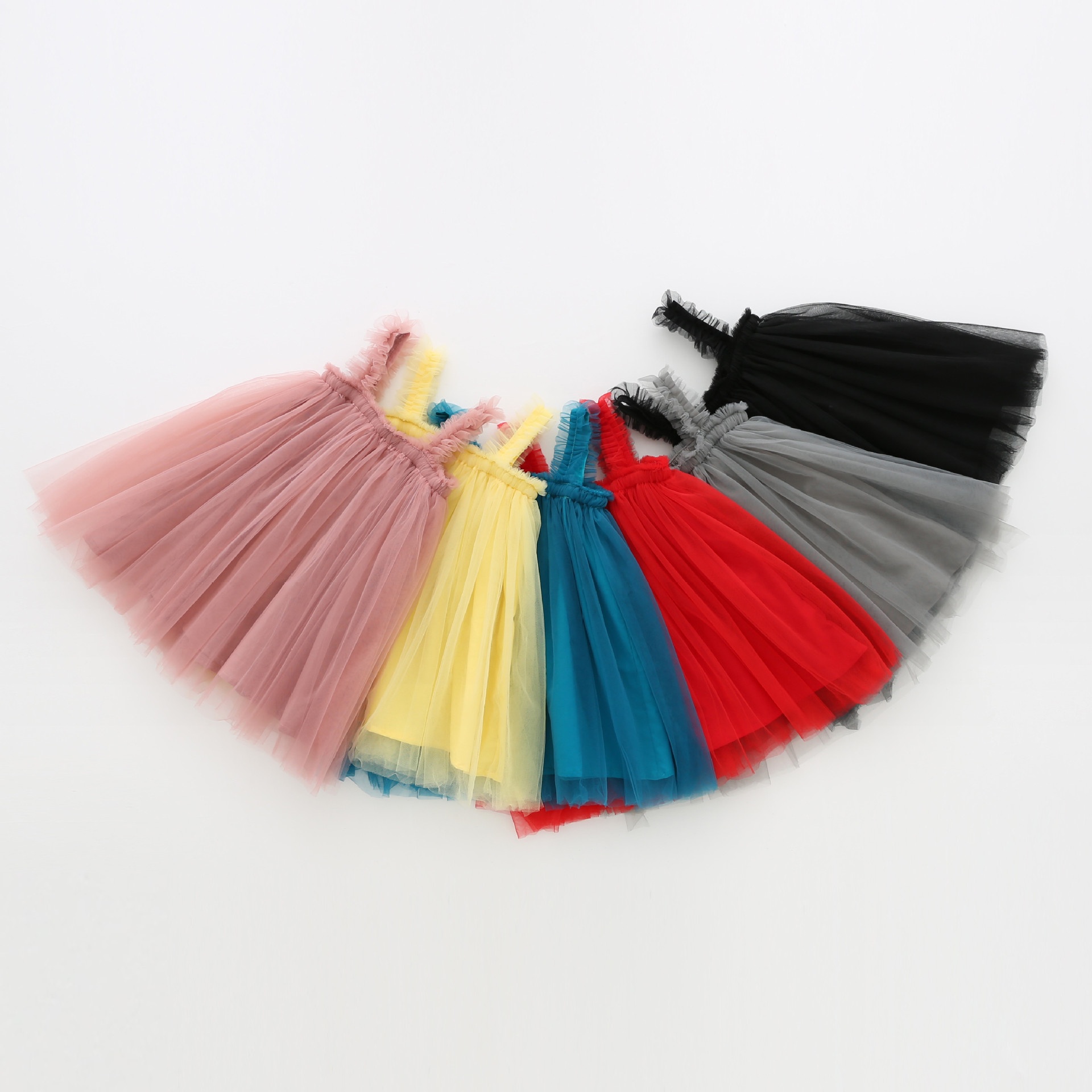 Summer Style Girls Suspender Mesh Skirt Dress Children's Mesh Skirt Princess Skirt Tutu Skirt One Piece