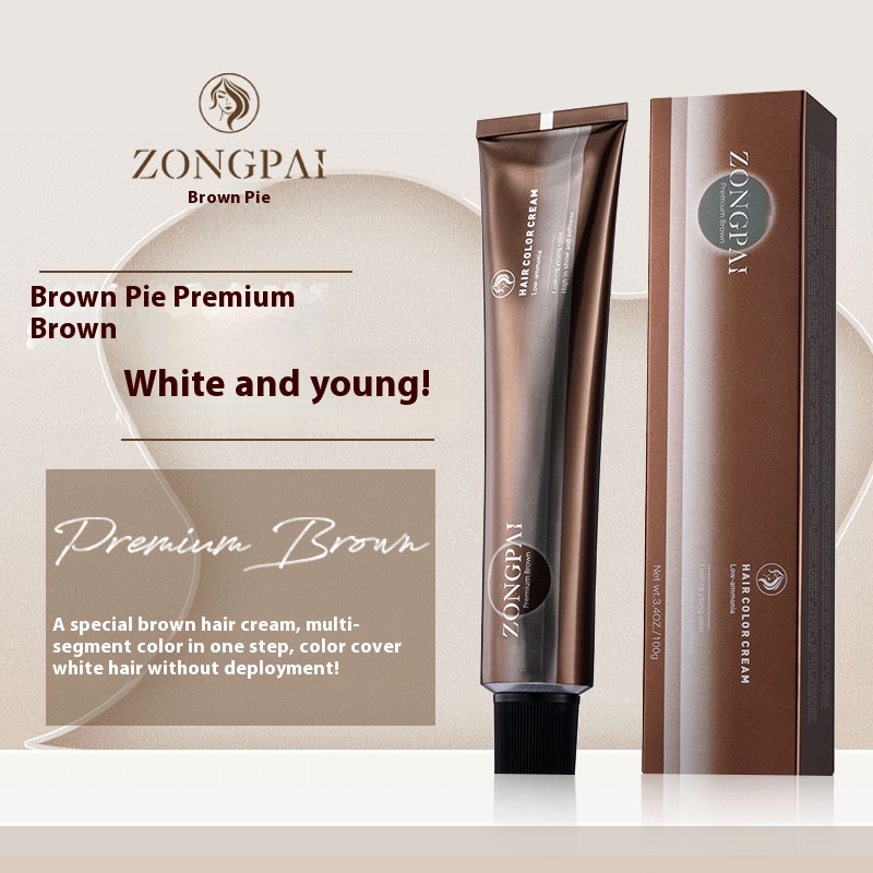 Brown Hair Dye Hair Salon Single Color Cream Barber Shop Special Cover White Hair Dye Full Color Number