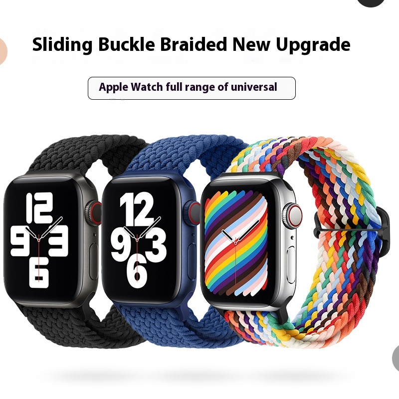 Apple Watch Strap Suitable For Apple Watch9 Nylon Metal Buckle Adjustable Nylon Woven Watch Strap