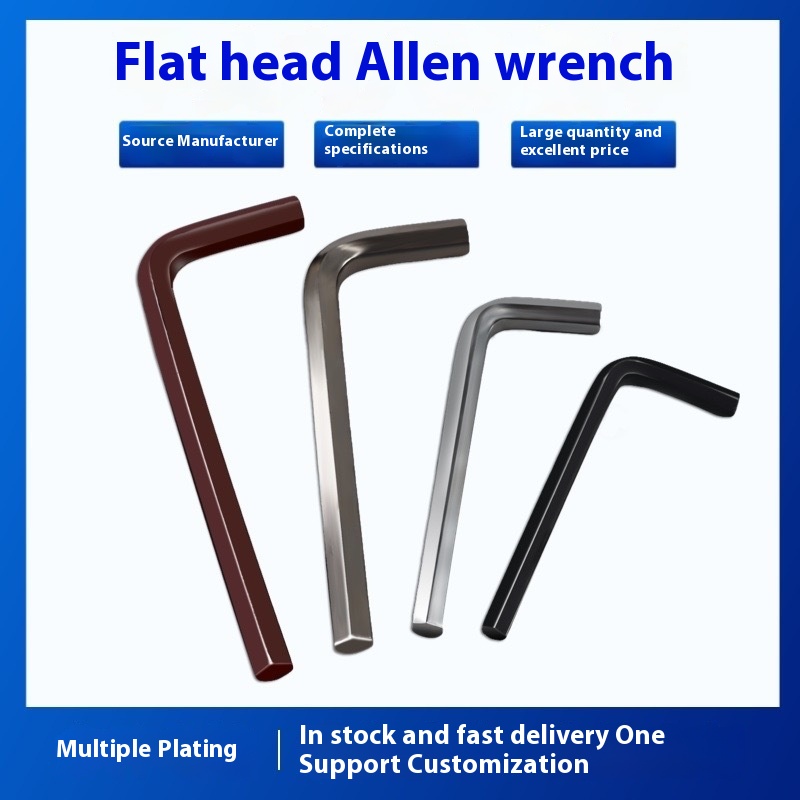 's Flat Head Hexagon Wrench1.5-19mm Galvanized Nickel-plated Black S2 Hardened Children's Car Dery Tool Set