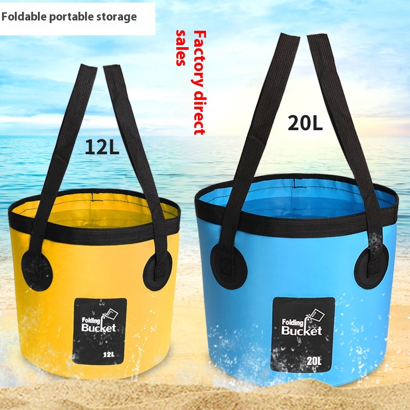 Portable Travel Bag Fishing Bucket Folding Bucket Bag Outdoor Convenient Travel Car Wash Bucket Outdoor Waterproof Bag