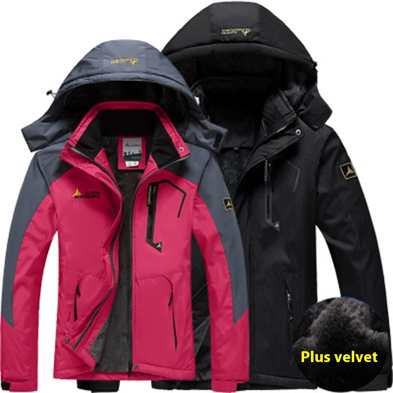Outdoor Jackets For Men And Women Couples Ski Mountaineering Clothing Warm Windproof Cotton Coat Large Size