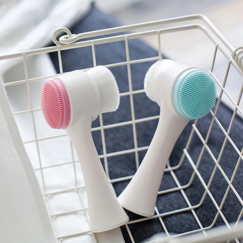 Silicone Face Wash Brush Facial Massage Brush Three-dimensional Soft Bristle Facial Massage Brush Double-sided Cleaning Brush