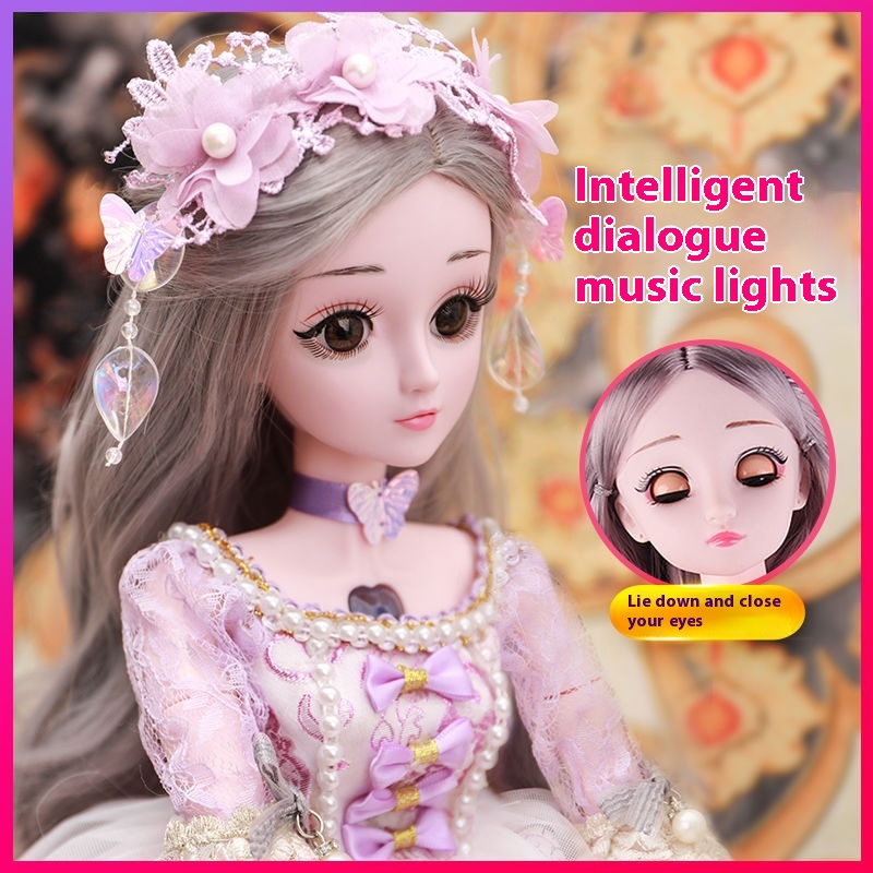 60cm Large Super Tongle Barbie Doll Set Simulation Girl Princess Toy Dress Up Gift Box Single