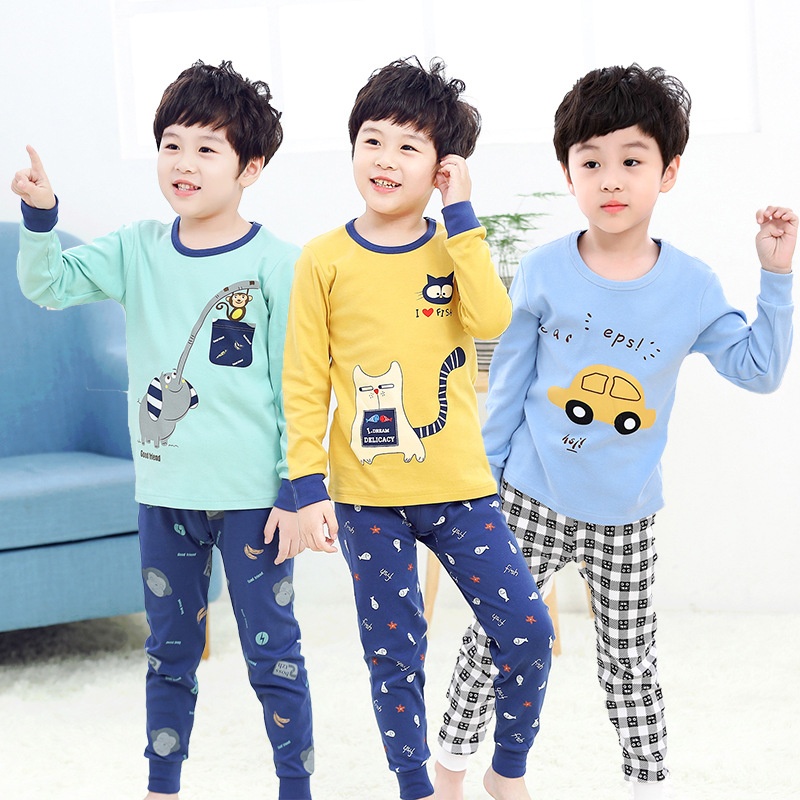 Children's Underwear Set Pure Cotton Boys And Girls Cotton Sweaters Autumn And Winter Pajamas Pure Cotton Baby Autumn Clothes Autumn Pants Home Clothes