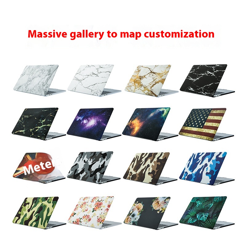 Suitable For Mac Book Apple Laptop Protective Case Air13 Shell Frosted Painted Marble Protective Cover