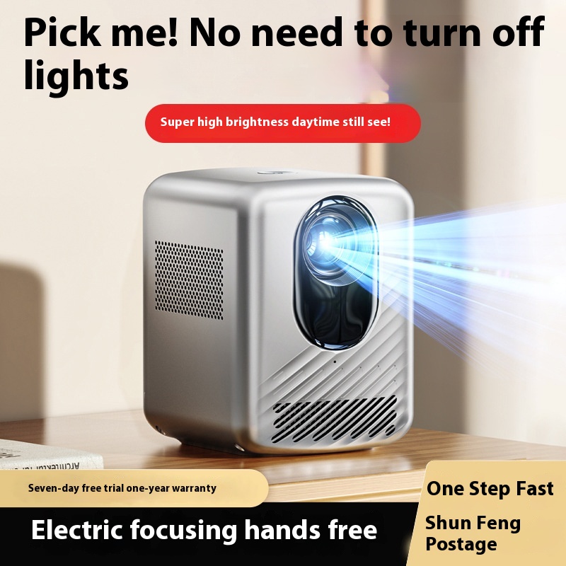 Ruitak Mini Portable Electric Focus Ultra HDHome Theater4 KProjector Home Mobile Phone Projector