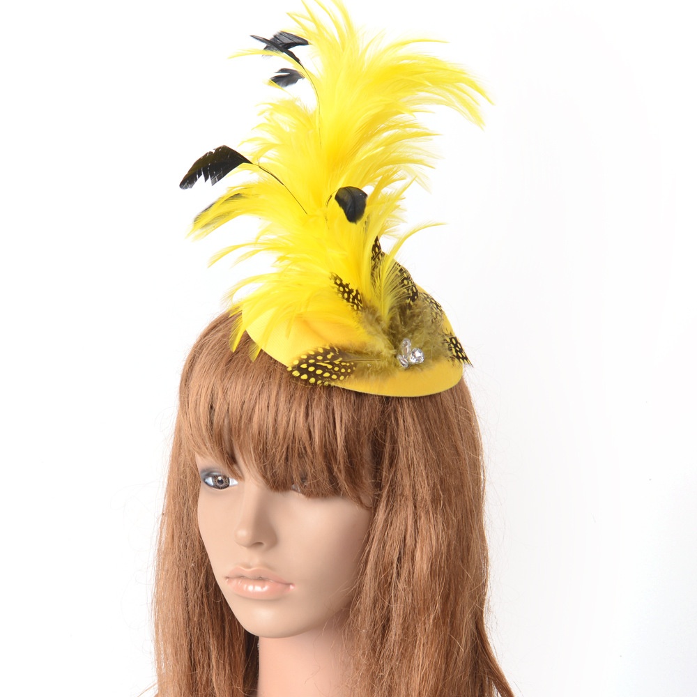 Fascinator Bridal Hair Accessories Retro Small Hat Feather Hairpin Top Clip Dinner Party Headdress