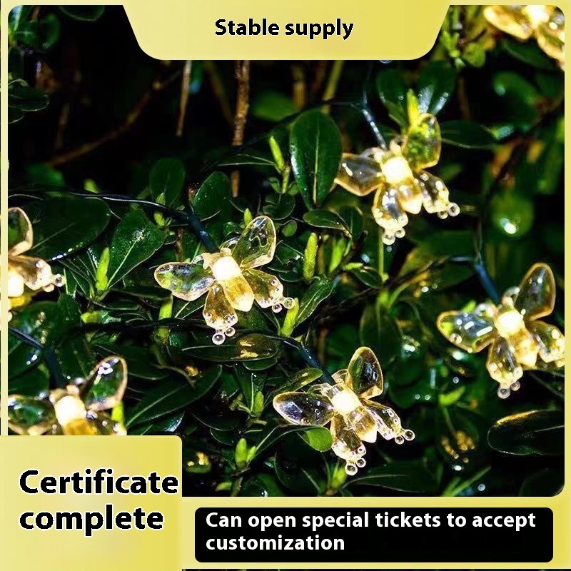 Led Solar Dragonfly Butterfly Light String Summer Outdoor Courtyard Lawn Garden Decorative Lights Christmas Lights