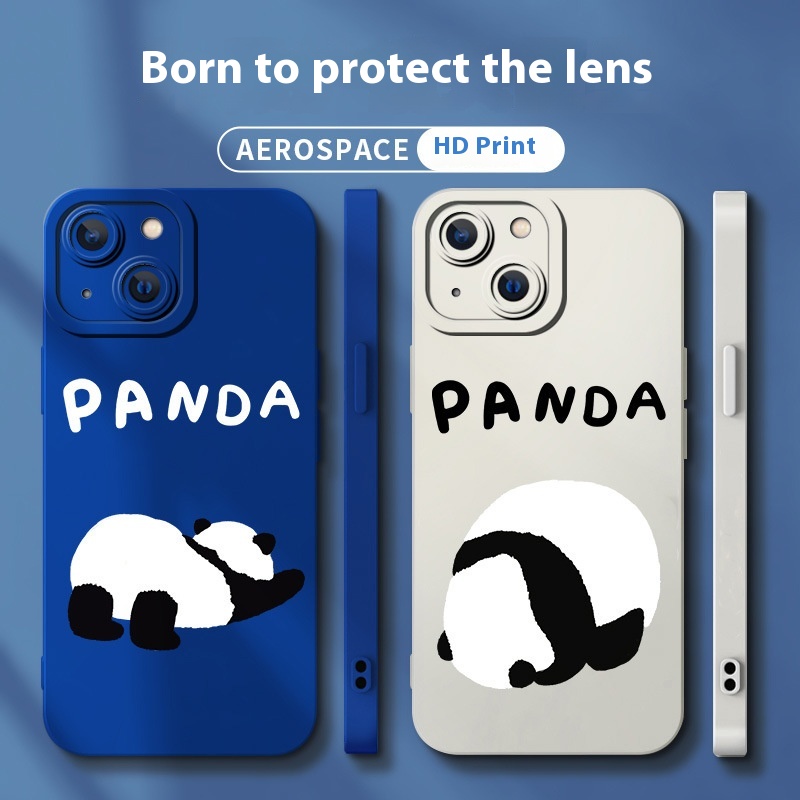 Cute Panda IPhone13 Mobile Phone Case Suitable For14plus Cartoon12pro Couple11 All-inclusive Xr Soft Case