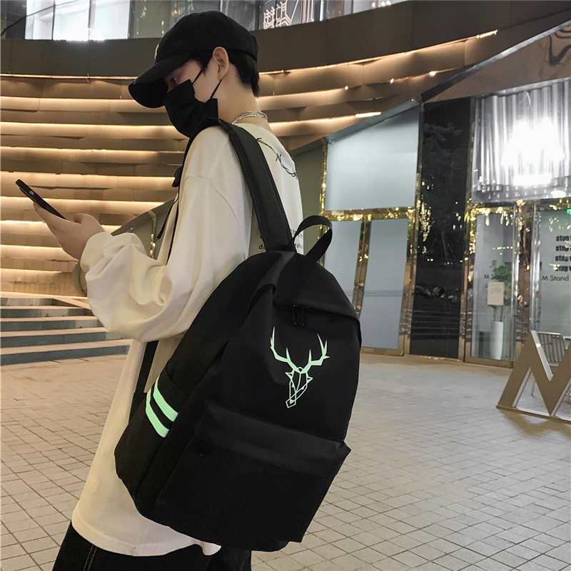Luminous Backpack For Men High-end Junior And Senior High School Student Schoolbag Casual Backpack For Men Fashion Brand Large Capacity