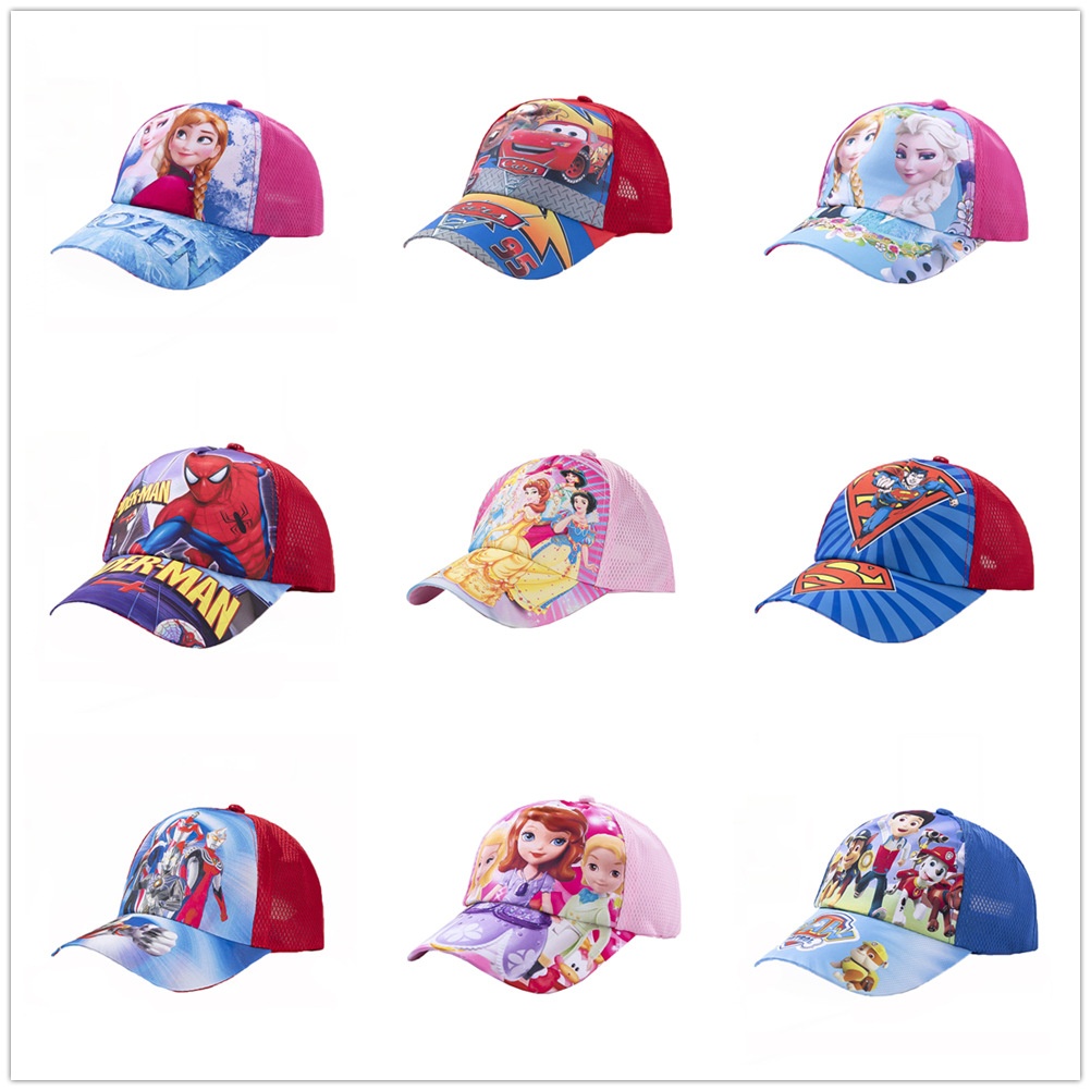 Children's Hats Spring And Summer Cartoon Boys And Girls Baby Sun Visor Baseball Cap Primary School Students Sun Protection Duck Tongue Mesh Hat