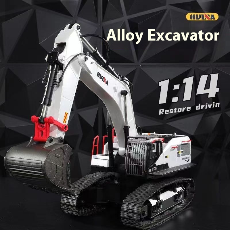 Huina594 Alloy Crawler Remote Control Excavator Toy Car Children Boy Large Engineering Vehicle Model Excavator