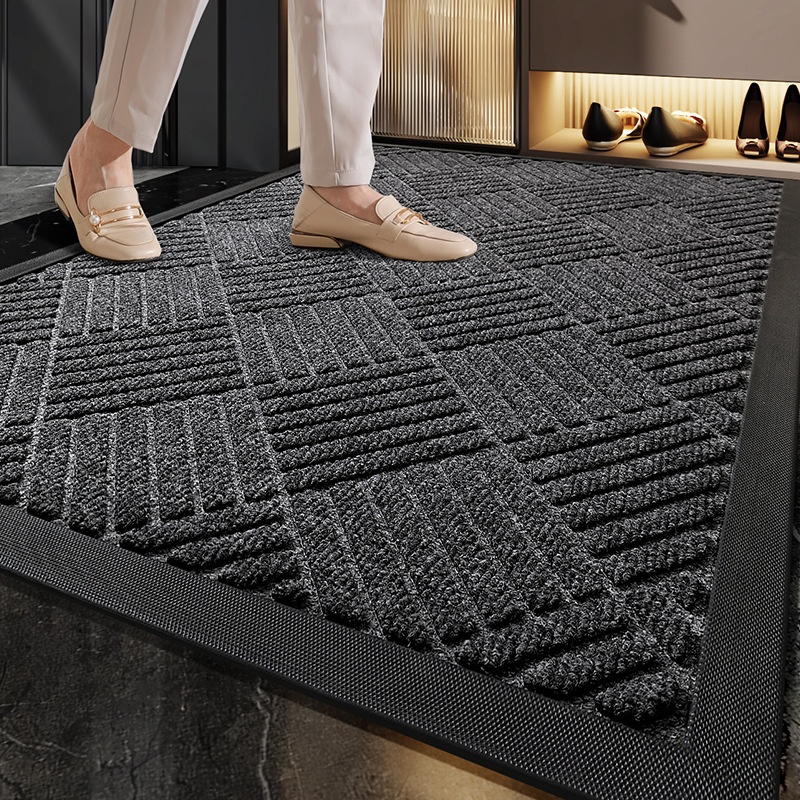 Simple Polypropylene Floor Mats Non-slip Foot Mats Entrance Door Dirt-resistant Rubber Mats Home Porch Dust Removal Foot Mats Carpet