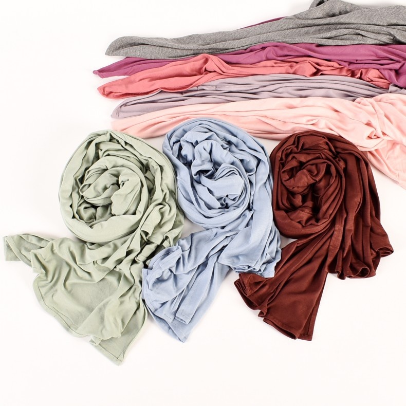 Solid Color Cotton Jersey Mercerized Cotton Beautiful Fashion Scarf Scarf Headscarf