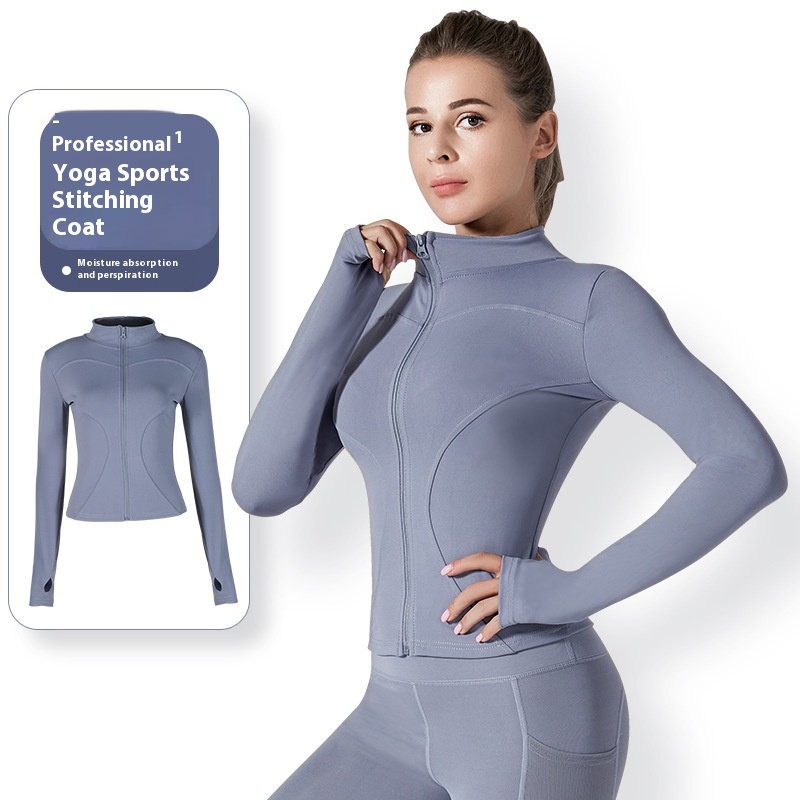Outdoor Sports Quick-drying Tight Women's Yoga Jacket Running Training High Elastic Breathable Jacket Long-sleeved Top Fitness Clothes
