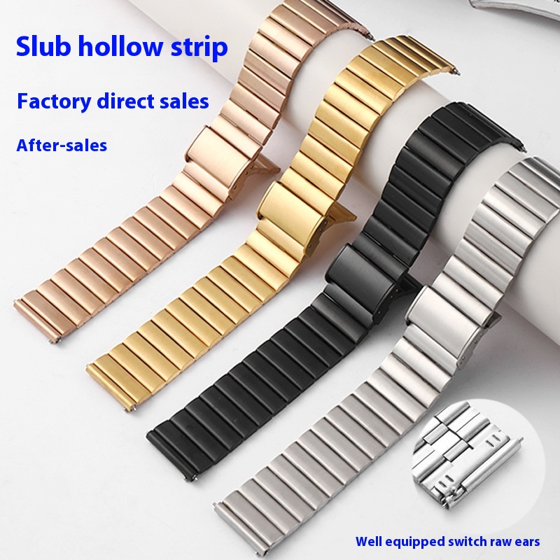 Suitable For Apple Iwatch876 SEOne-bead Bamboo Buckle Stainless Steel Watch Strap