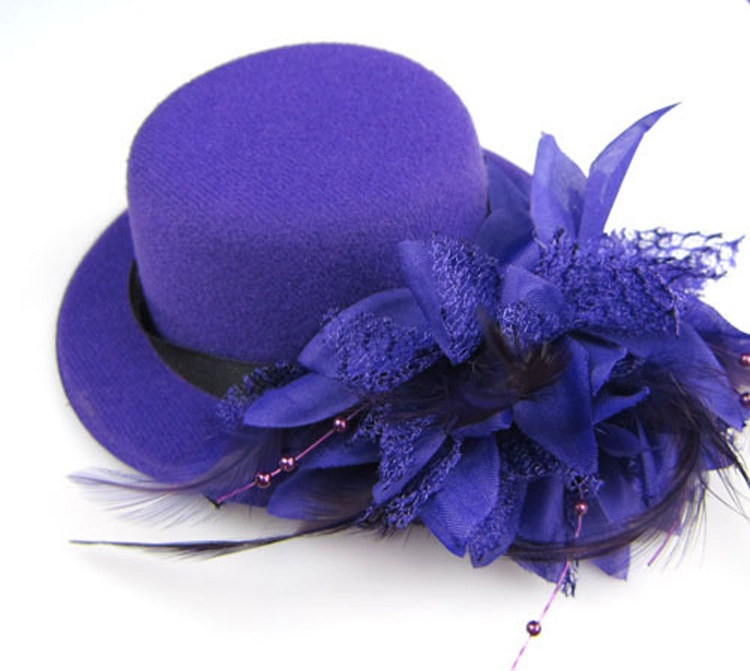 Fascinator Bridal Headdress13cm Lace Mesh Feather Flower Small Hat Hairpin Mesh Hair Accessories