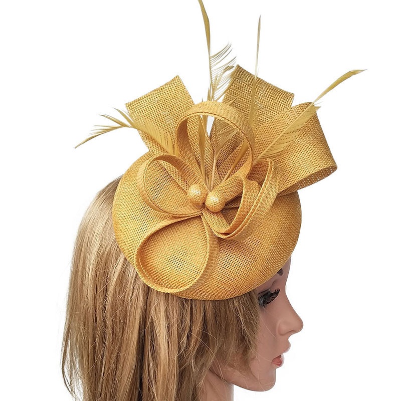 Fascinator Ladies Hat Ball Feather Hair Accessories Fascinator Linen Hat Party Dance Bride Headdress