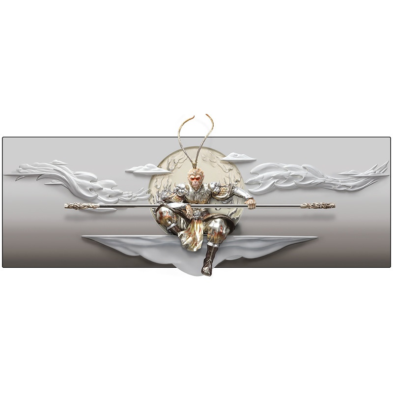 Fighting Buddha3 DRelief Painting Living Room Decoration Painting Monkey King Sun Wukong Hanging Painting Sofa Background Wall Painting