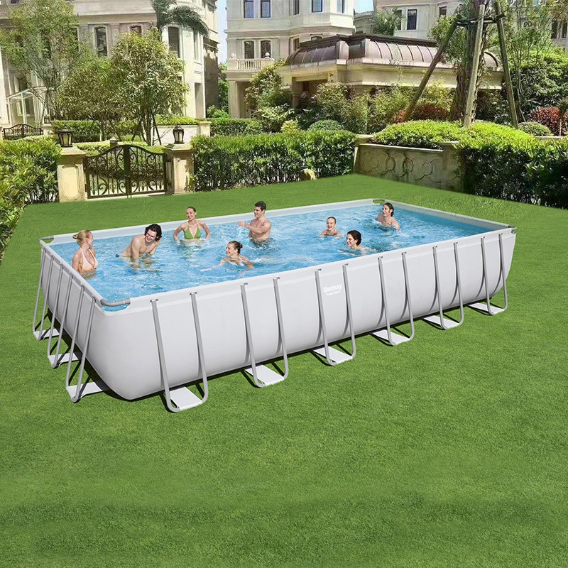 Bestway56475 Outdoor Family Large Swimming Pool Rectangular Frame Inflatable Pool Fish Pond With Filter Pump