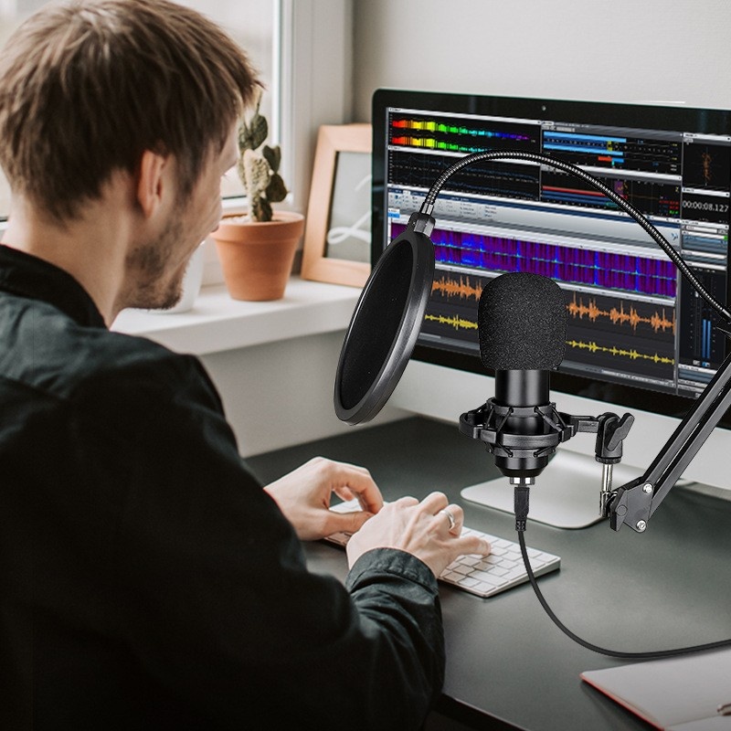 BM800 USBMicrophone48 KHz/24 Bit High Sampling Rate Computer Condenser Microphone Set