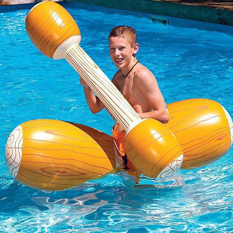 Pool Party Water Wood Grain Swimming Ring Adult Canoe Game Raft Floating Thickened