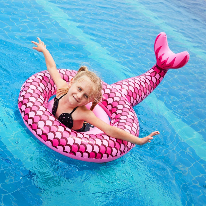 Children's Mermaid Swimming Ring Baby Lying Down Pineapple Seat Ring Baby Donut Life Buoy