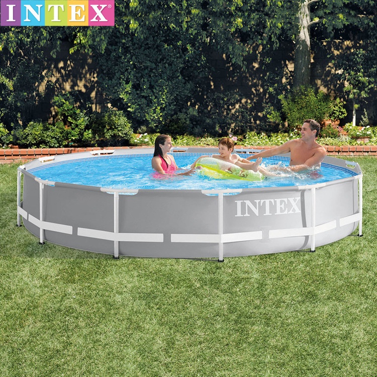 INTEX26700 Pipe Rack Pool10 Feet Gray Round Inflatable Rack Pool Enlarged Family Swimming Pool