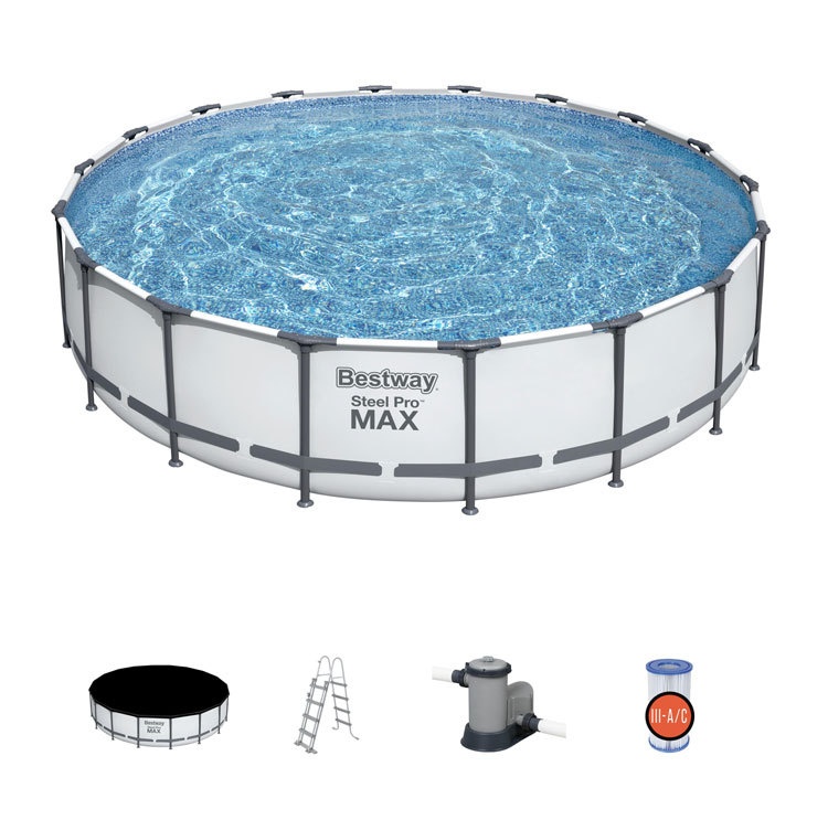 Bestway56462 Swimming Pool Family Paddling Pool Large Round Frame Swimming Pool With Filter Pump